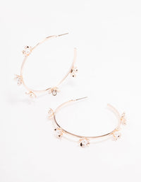 Rose Gold Delicate Flower Hoop Earrings - link has visual effect only