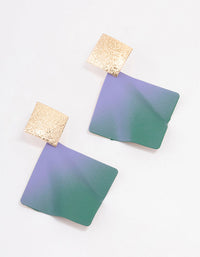 Gold Ridged Diamond Drop Earrings - link has visual effect only