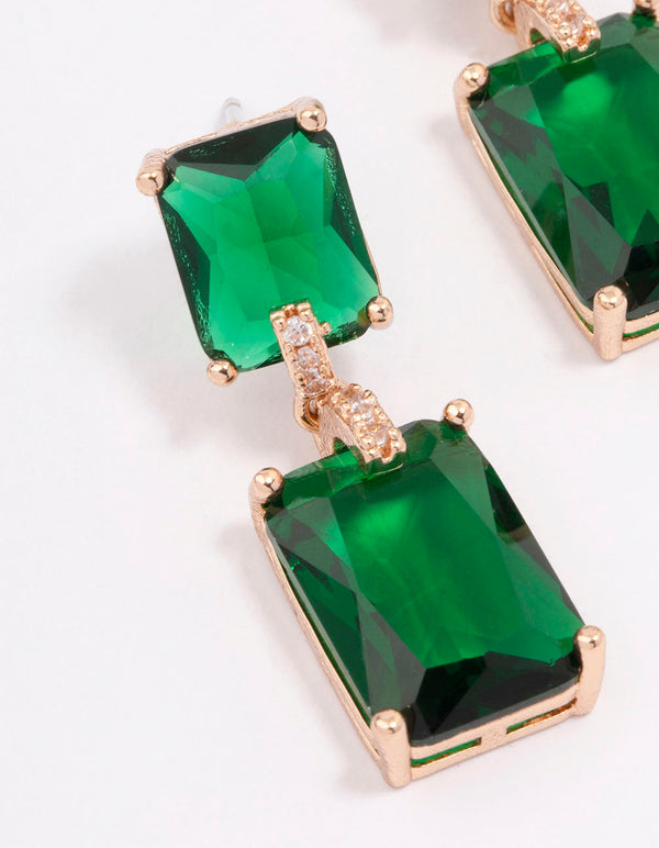 Gold Large Radiant Drop Earrings