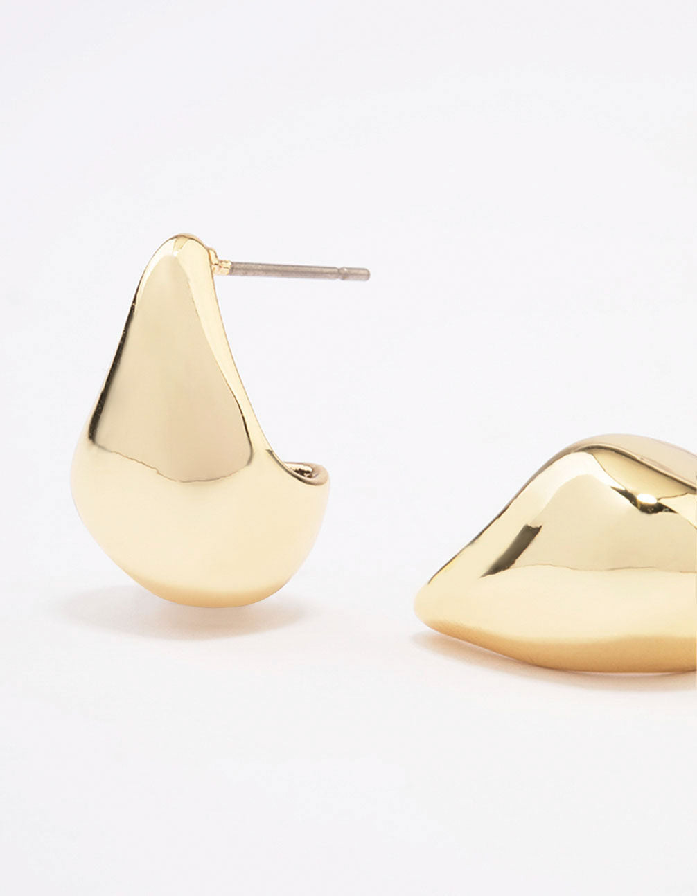 Gold Plated Brass Polished Hoop Earrings