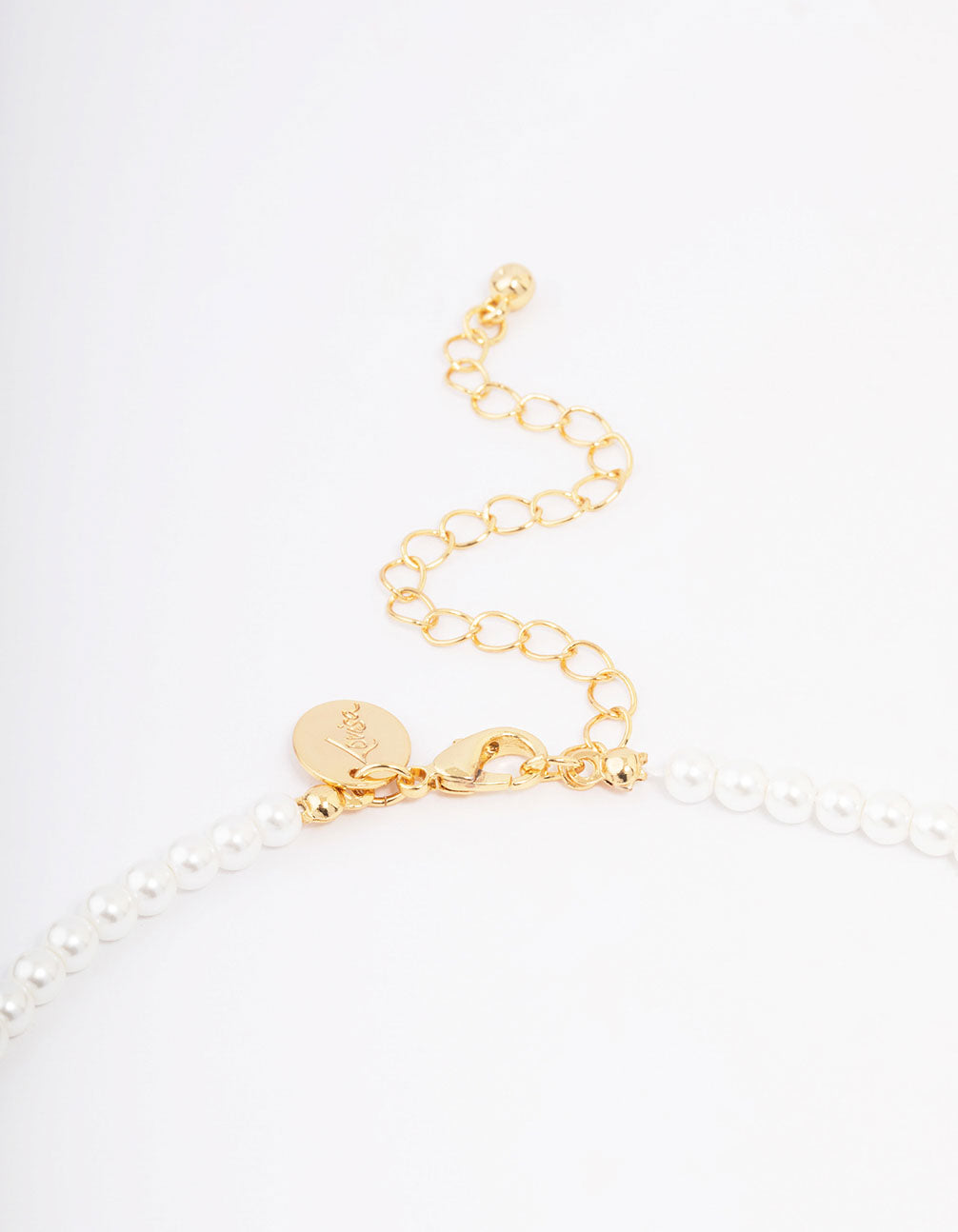 Gold Plated Letter J Initial & Pearl Pendant Necklace