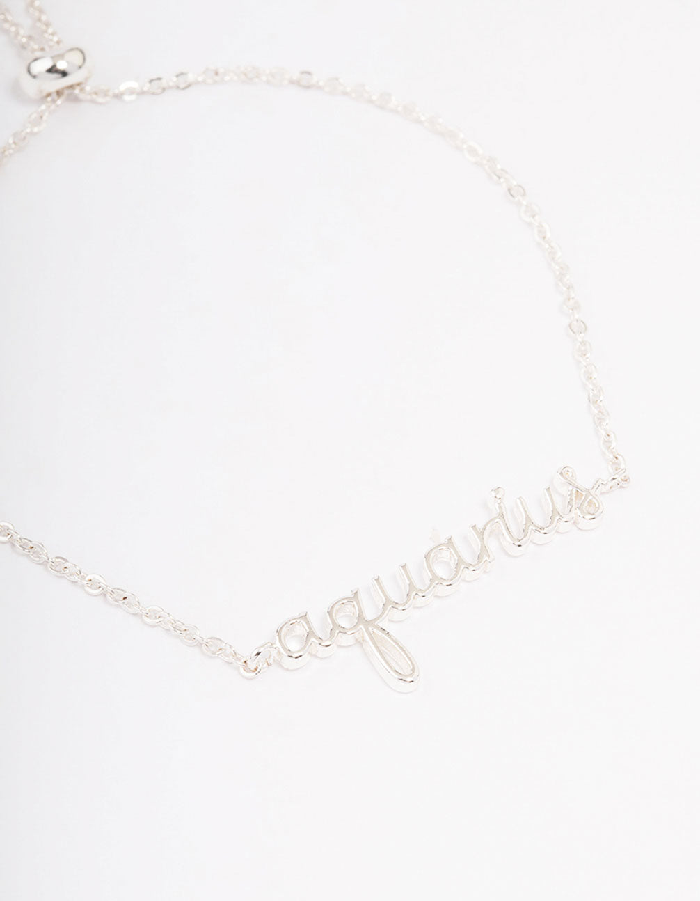 Silver Plated Aquarius Script Bracelet