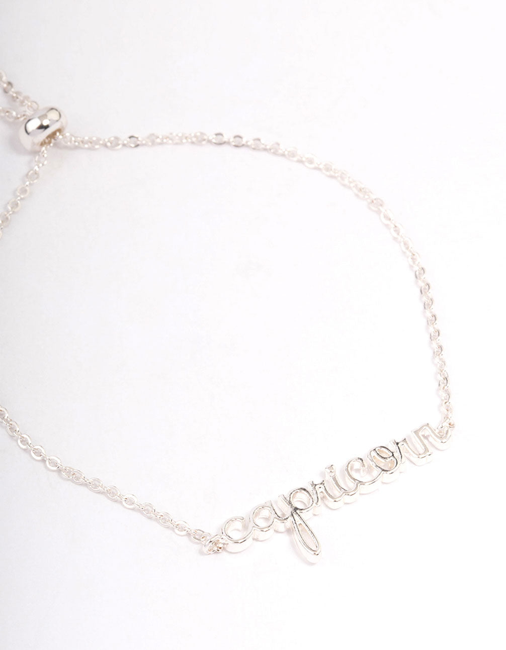 Silver Plated Capricorn Script Bracelet