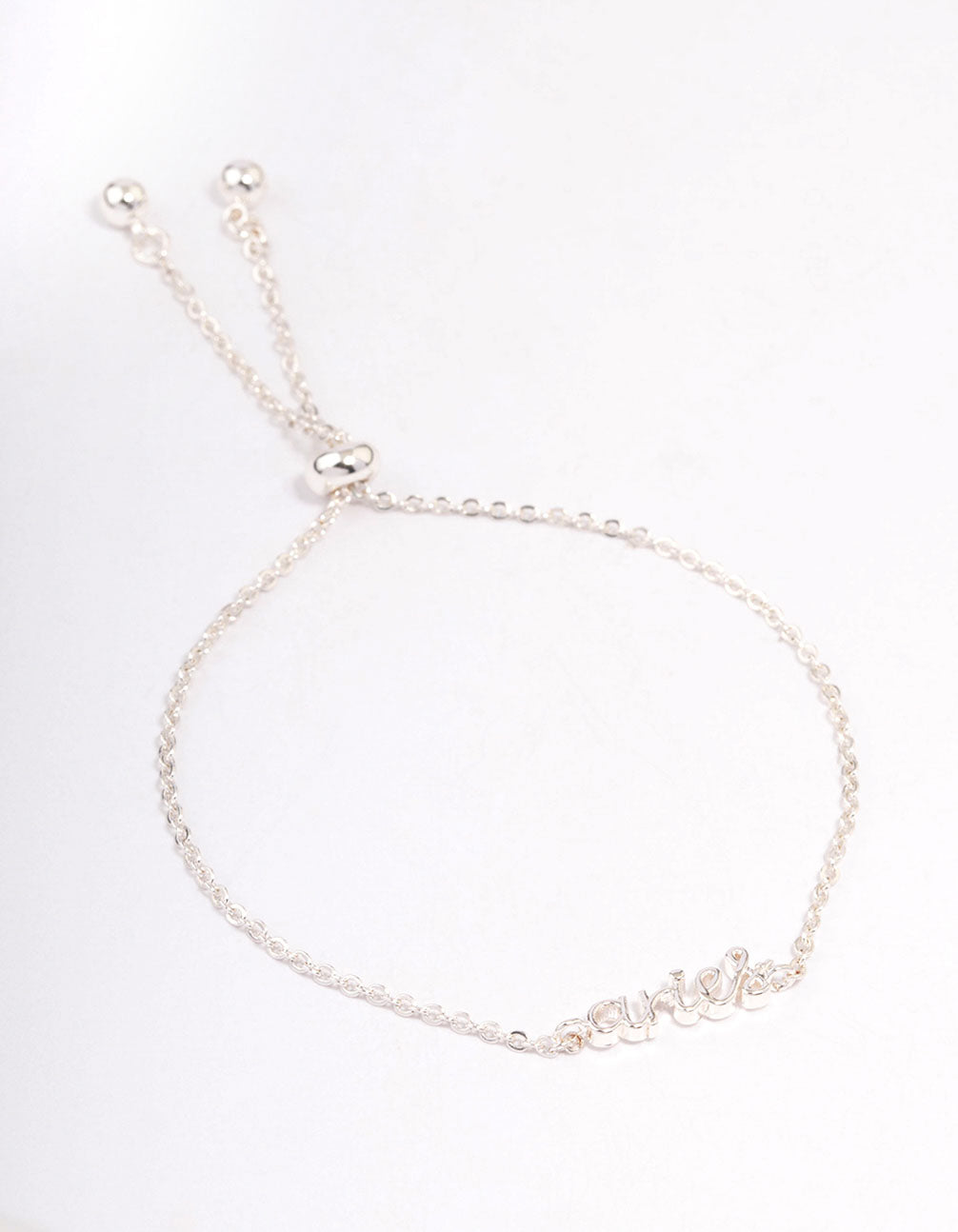 Silver Plated Aries Script Bracelet