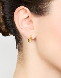 Waterproof Gold Plated Stainless Steel Mini Drop Huggie Earrings - link has visual effect only