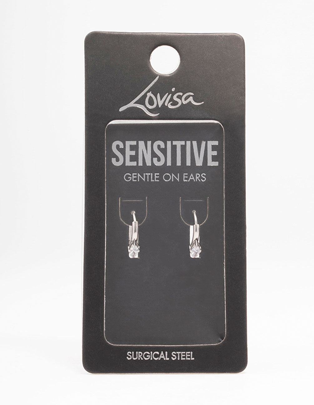 Surgical Steel Marquise Cubic Zirconia Huggie Earrings