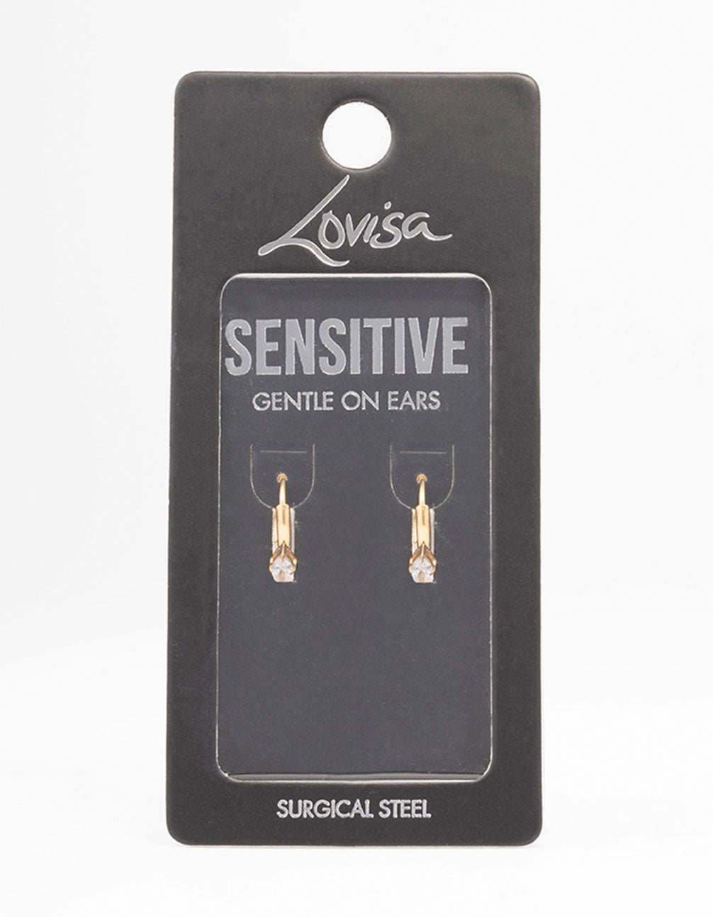 Gold Plated Surgical Steel Marquise Cubic Zirconia Huggie Earrings