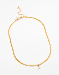 Gold Plated Cubic Zirconia Baguette Snake Pendant Necklace - link has visual effect only