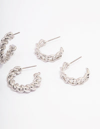 Silver Mixed Hoop Earrings 3-Pack - link has visual effect only