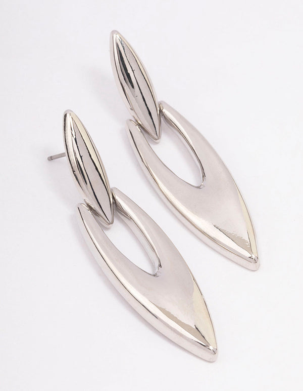 Silver Fine Pointed Drop Earrings