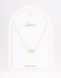 Gold Plated 888 Angel Number Cubic Zirconia Pendant Necklace - link has visual effect only