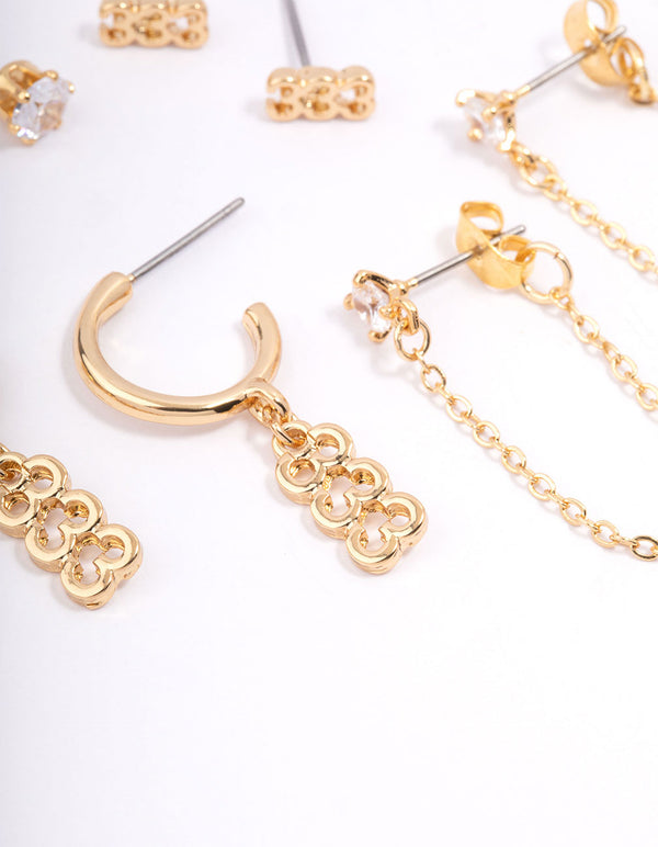 Gold Plated 333 Angel Number Earring Pack