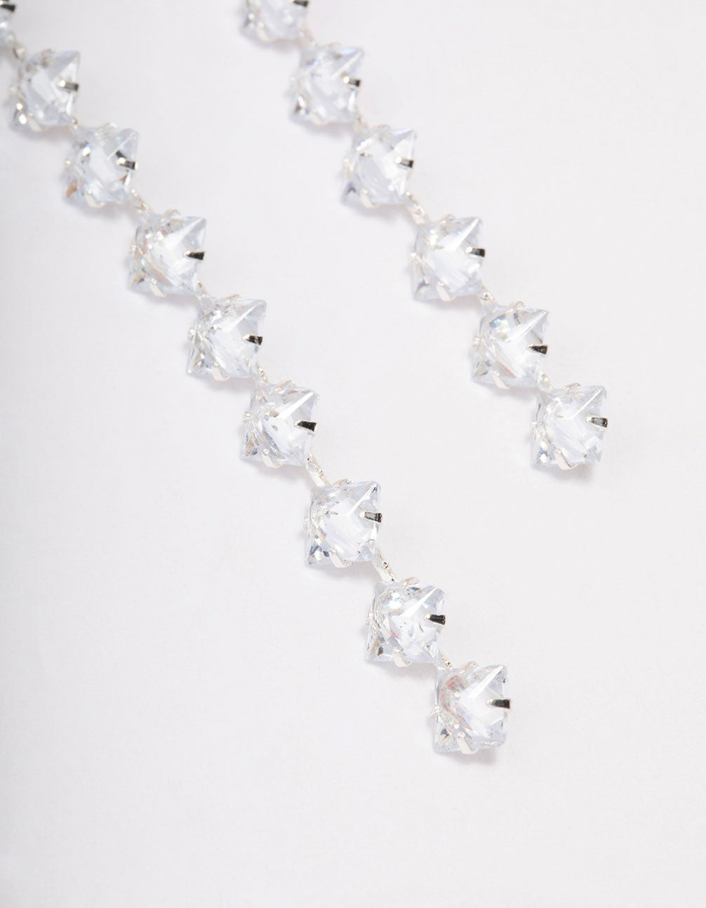 Silver Multi Cubic Zirconia Drop Earrings