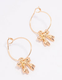 Gold Present Bow Hoop Earrings - link has visual effect only