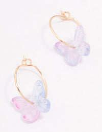 Rose Gold Butterfly Hoop Earrings - link has visual effect only