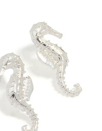 Silver Seahorse Stud Earrings - link has visual effect only