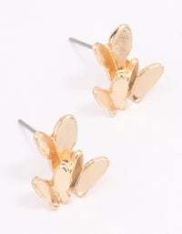 Gold Stacked Butterfly Stud Earrings - link has visual effect only