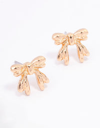 Gold Bow Stud Earrings - link has visual effect only