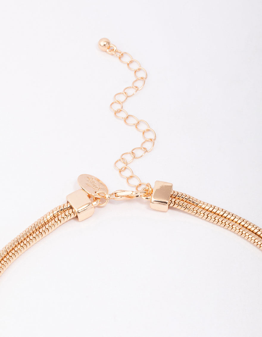 Gold Graduating Ball Layered Necklace