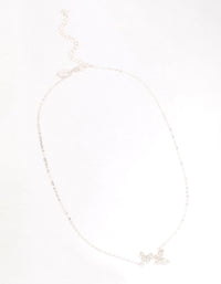 Silver Double Pave Butterfly Short Necklace - link has visual effect only