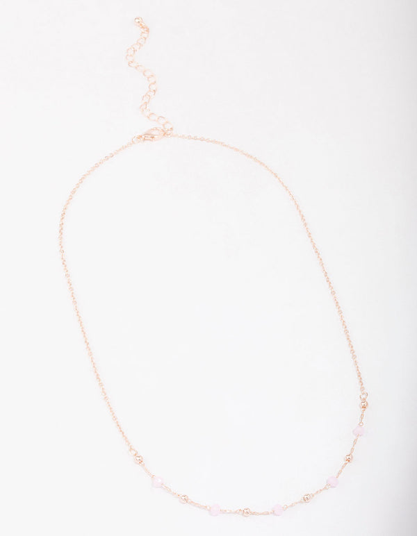 Gold Bead & Ball Chain Necklace