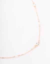 Gold Pearl & Round Diamante Necklace - link has visual effect only