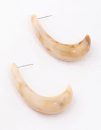 Neutral Marble Elongated Hoop Earrings - link has visual effect only