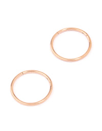 Rose Gold Plated Titanium Fine Sleeper Earrings 10mm - link has visual effect only