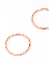 Rose Gold Plated Titanium Fine Sleeper Earrings 10mm - link has visual effect only