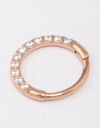 Rose Gold Plated Surgical Steel Clicker Ring - link has visual effect only