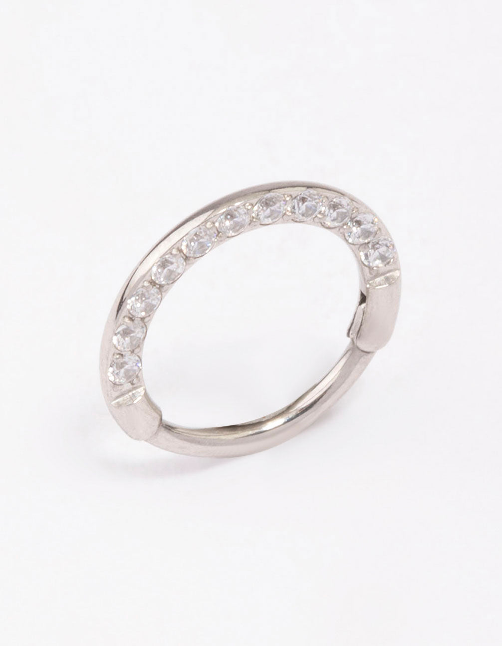 Surgical Steel Cubic Zirconia Clicker Earring 7mm