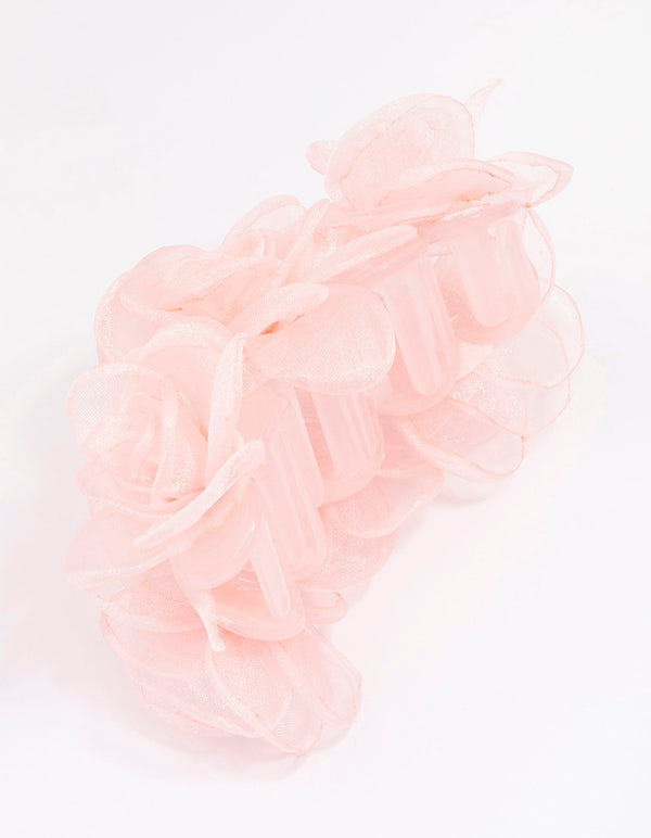 Pink Mixed Trio Flower Hair Claw Clip