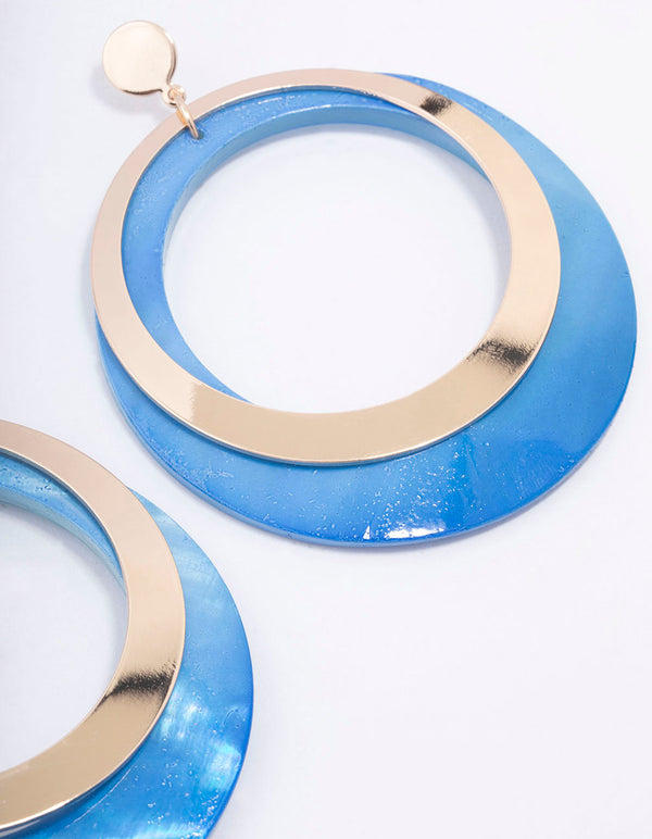 Gold Two Toned Drop Earrings