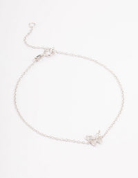 Platinum Sterling Silver Butterfly Cubic Zirconia Bracelet - link has visual effect only