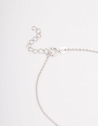 Platinum Sterling Silver Cubic Zirconia Flower Bracelet - link has visual effect only