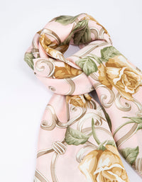 Fabric Floral Chain Printed Scarf - link has visual effect only