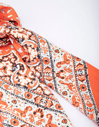 Orange Fabric Rustic Paisley Scarf - link has visual effect only