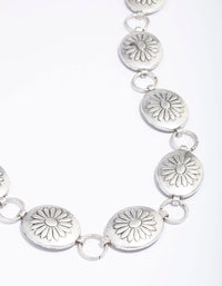 Silver Boho Flower Open Circle Belt - link has visual effect only