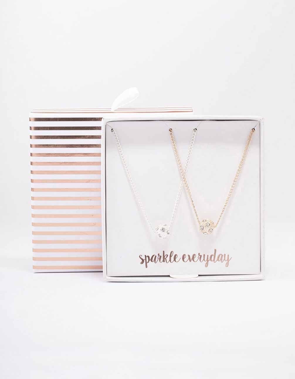 Mixed Metal Fireball Necklace Pack