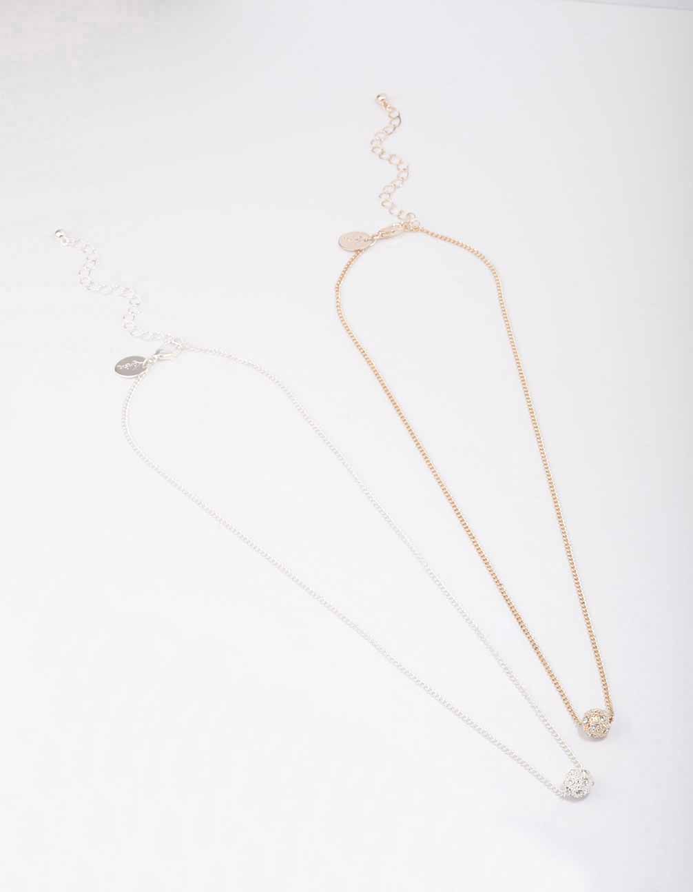 Mixed Metal Fireball Necklace Pack