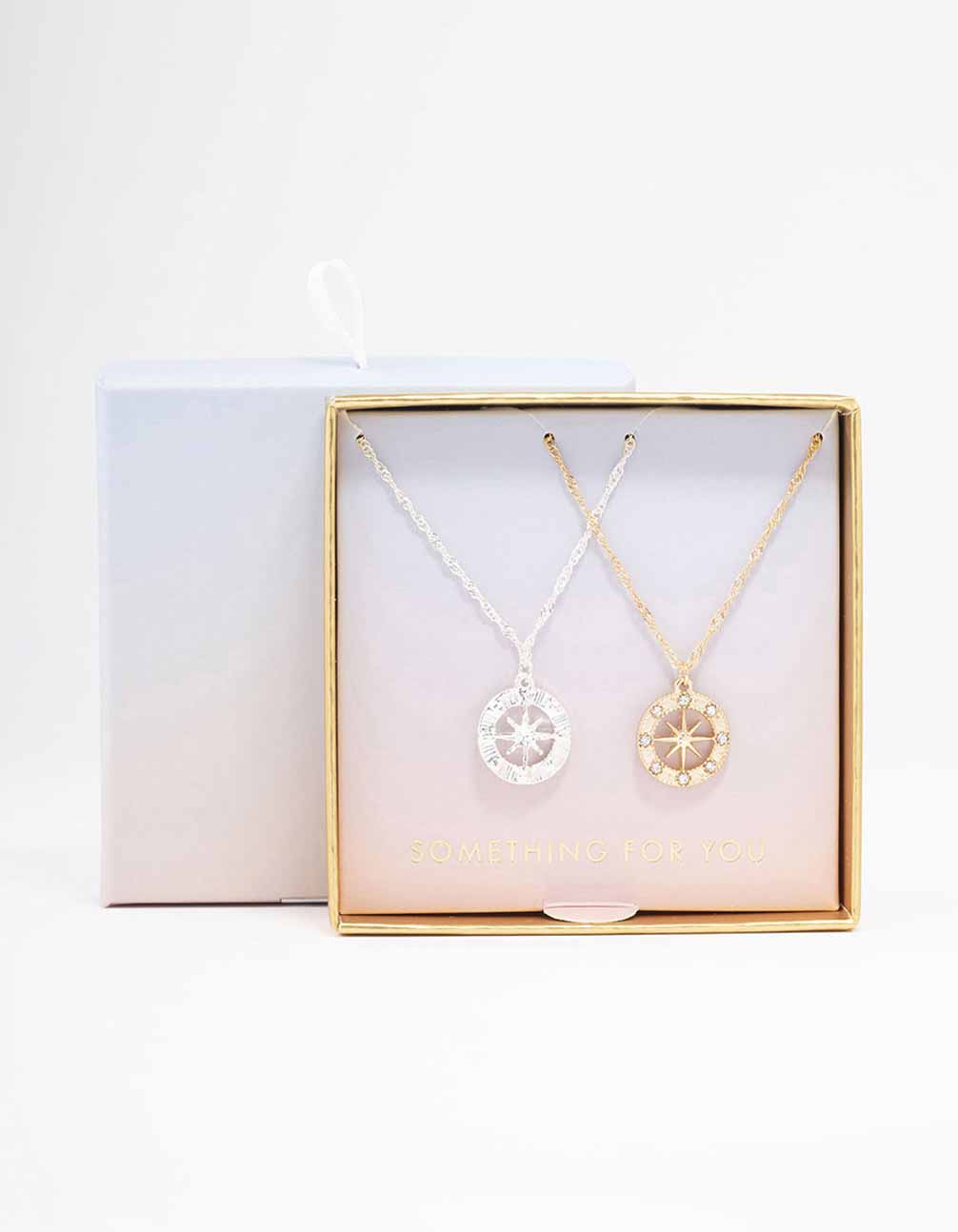 Mixed Metal Diamante Celestial Necklace Pack