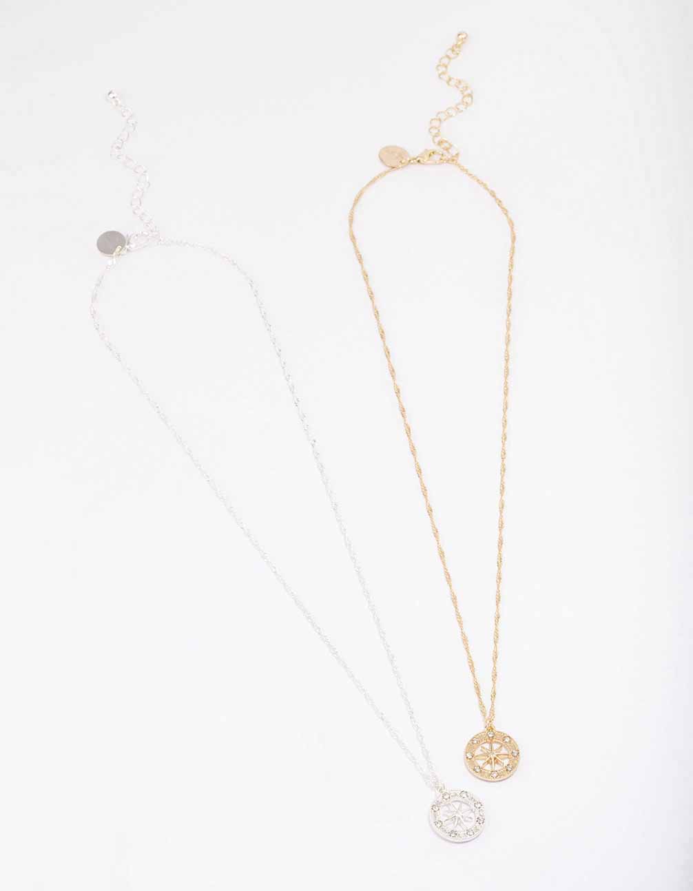 Mixed Metal Diamante Celestial Necklace Pack