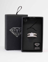 Silver Pave Solitaire Rings 3-Pack - link has visual effect only