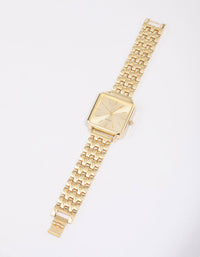 Gold Large Square Face Watch - link has visual effect only