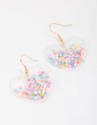 Gold Confetti Heart Drop Earrings - link has visual effect only