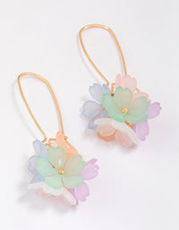 Gold Cluster Flower Fish Hook Drop Earrings - link has visual effect only