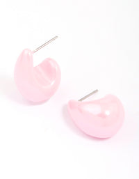 Pink Iridescent Teardrop Huggie Earrings - link has visual effect only