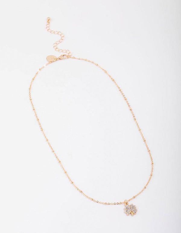 Gold Ball & Diamante Chain Necklace