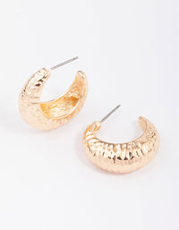 Gold Hammered Teardrop Textured Hoop Earrings - link has visual effect only
