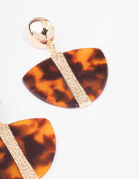 Gold Large Tortoiseshell Drop Earrings - link has visual effect only